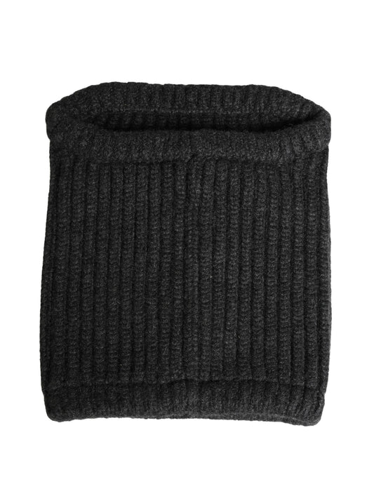 Dolce & Gabbana Schwarz Kaschmir Gestrickter Herren Winter-Nackenwärmer Hut