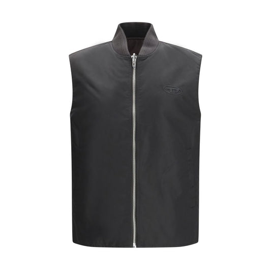 Diesel braune ärmellose Jacke aus Polyamid