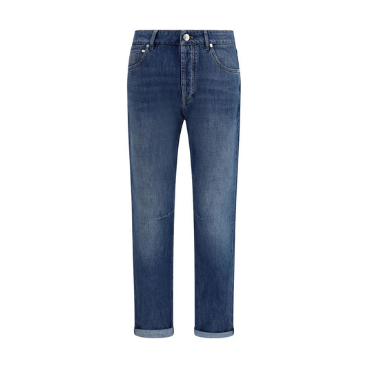 Brunello Cucinelli Blaue Baumwoll-Jeans mit geradem Bein