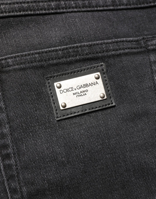 Dolce & Gabbana Black Cotton Stretch Regular SkinnyDenim Jeans