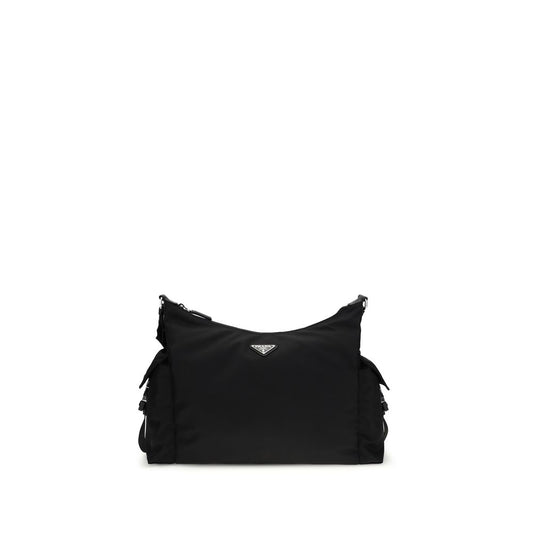 Prada Schultertasche aus recyceltem Polyamid in Schwarz
