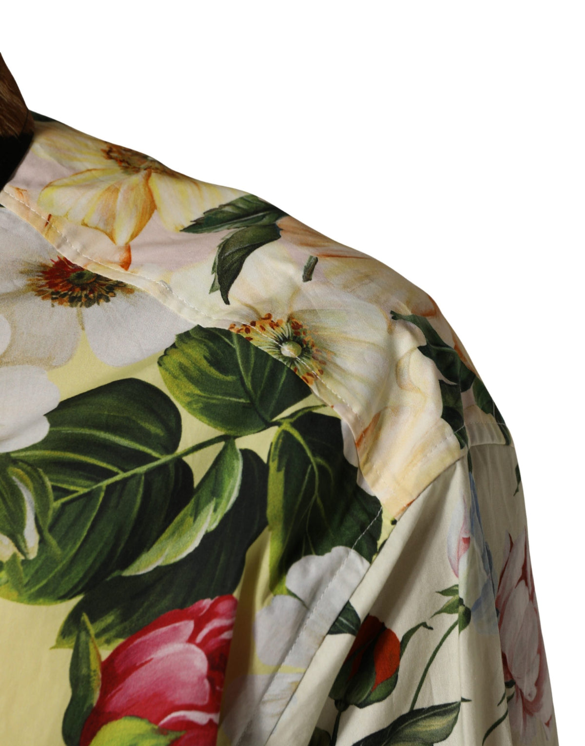 Dolce & Gabbana Multicolor Floral Animal Print Collared Shirt