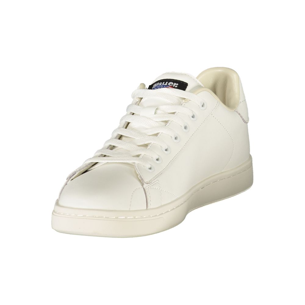 Blauer White Polyurethane Men's Sneaker