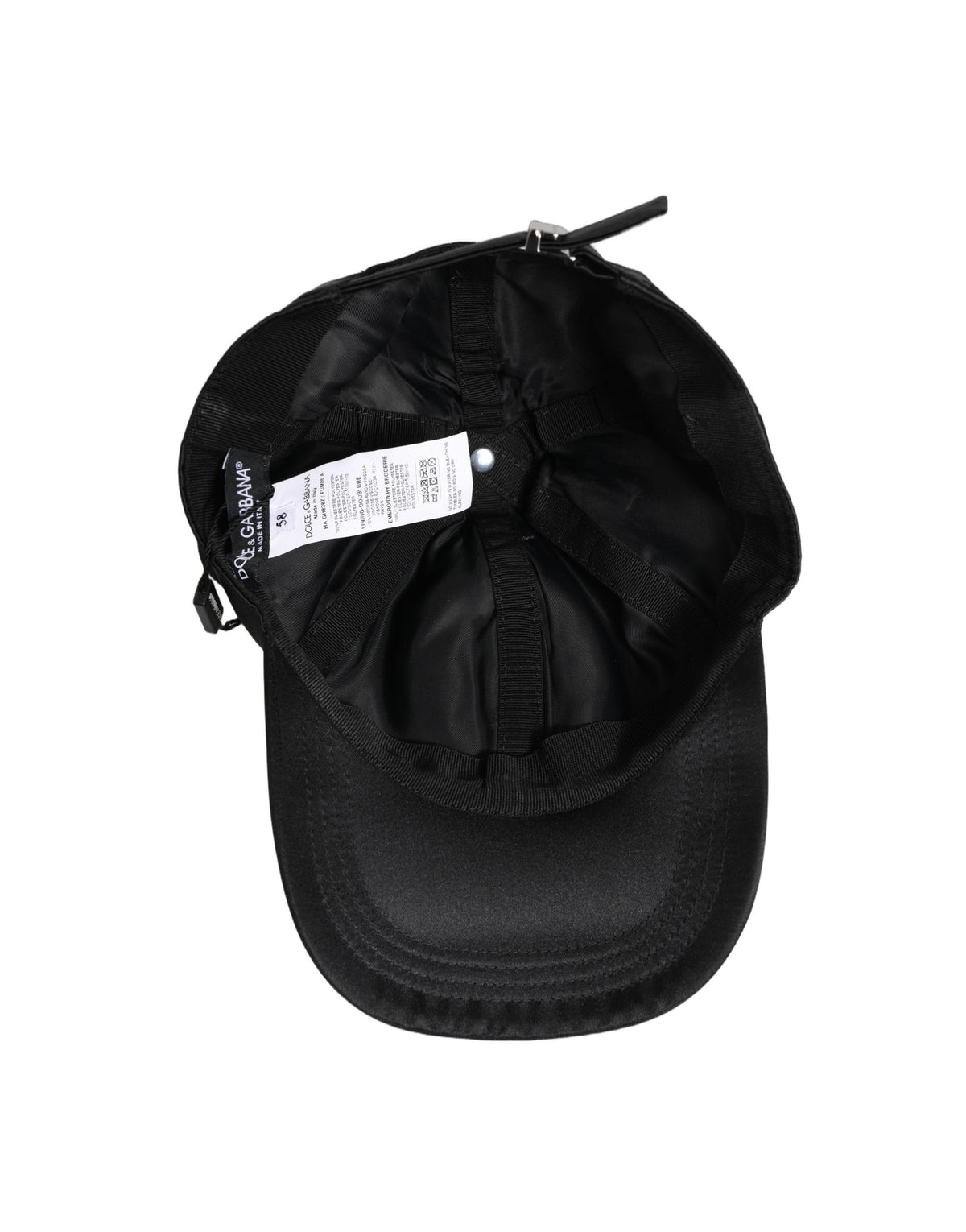 Dolce & Gabbana Men Black Velvet Animal Ears Baseball Cap Hat