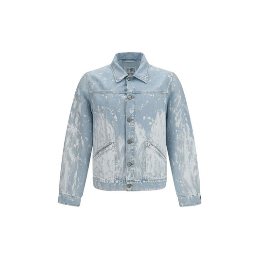 MM6 Blauwe katoenen denim jas
