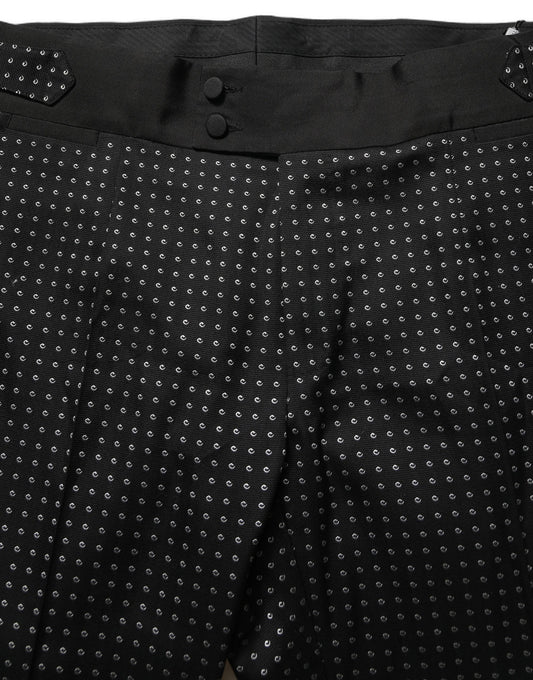 Dolce & Gabbana Black Polka Dot Cotton Dress Trouser Pants