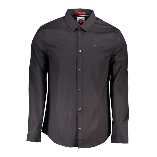 Tommy Hilfiger Schwarzes Herrenhemd aus Baumwolle