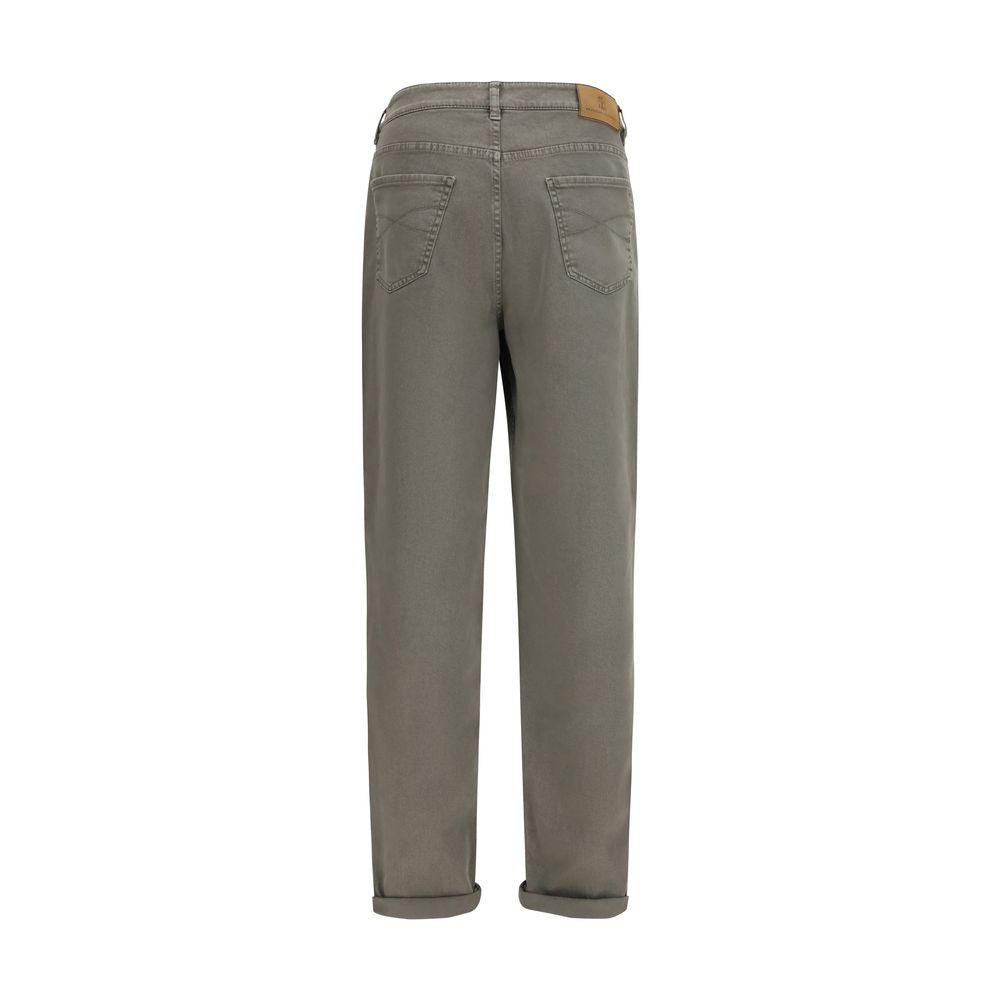 Brunello Cucinelli Bicolor Cotton Relaxed Fit Jeans