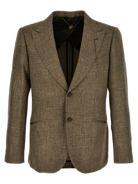 MAURIZIO MIRI Beige Alpaca Leather Blazer