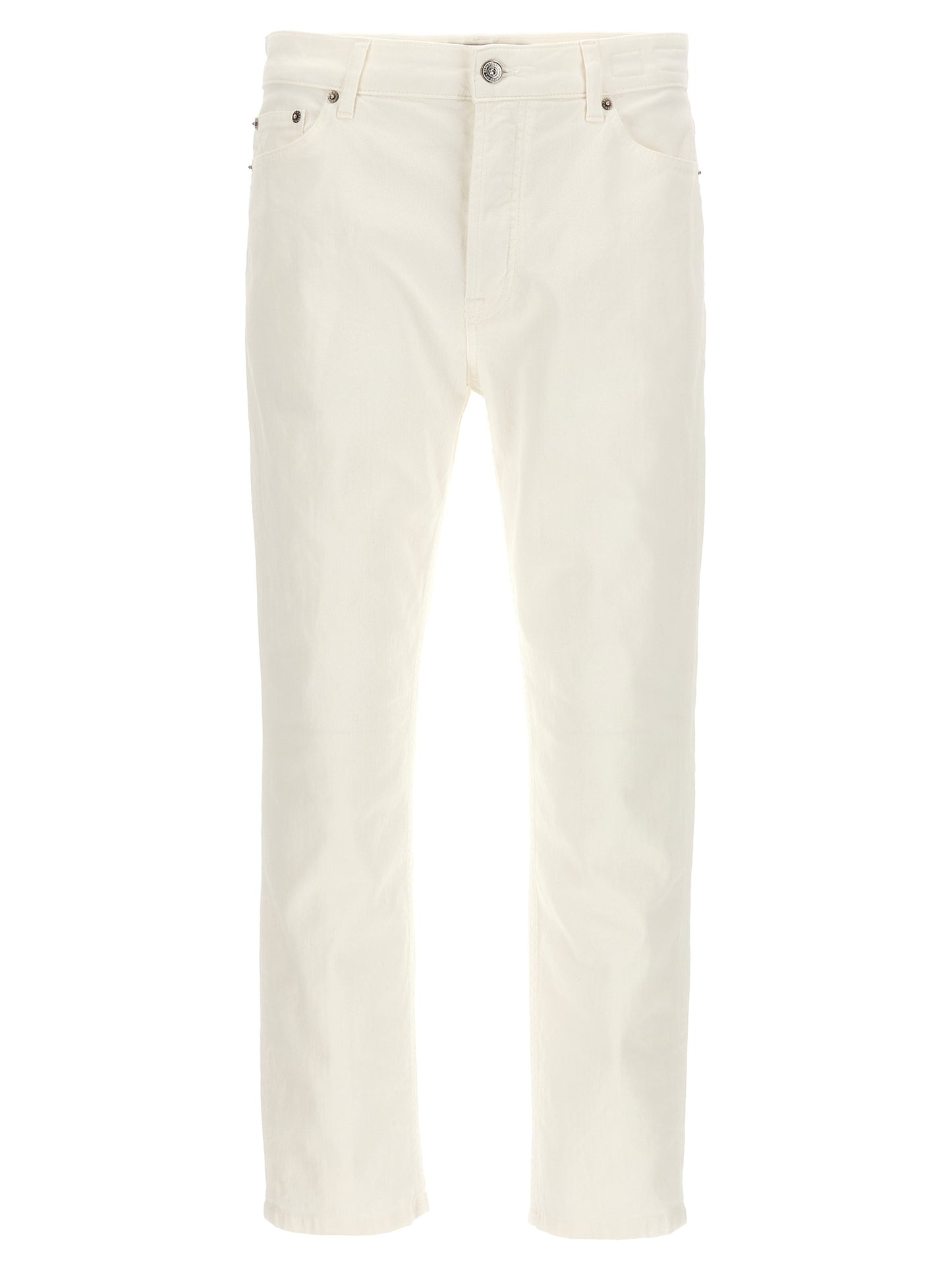Department 5 White Cotton Straight-Leg Jeans