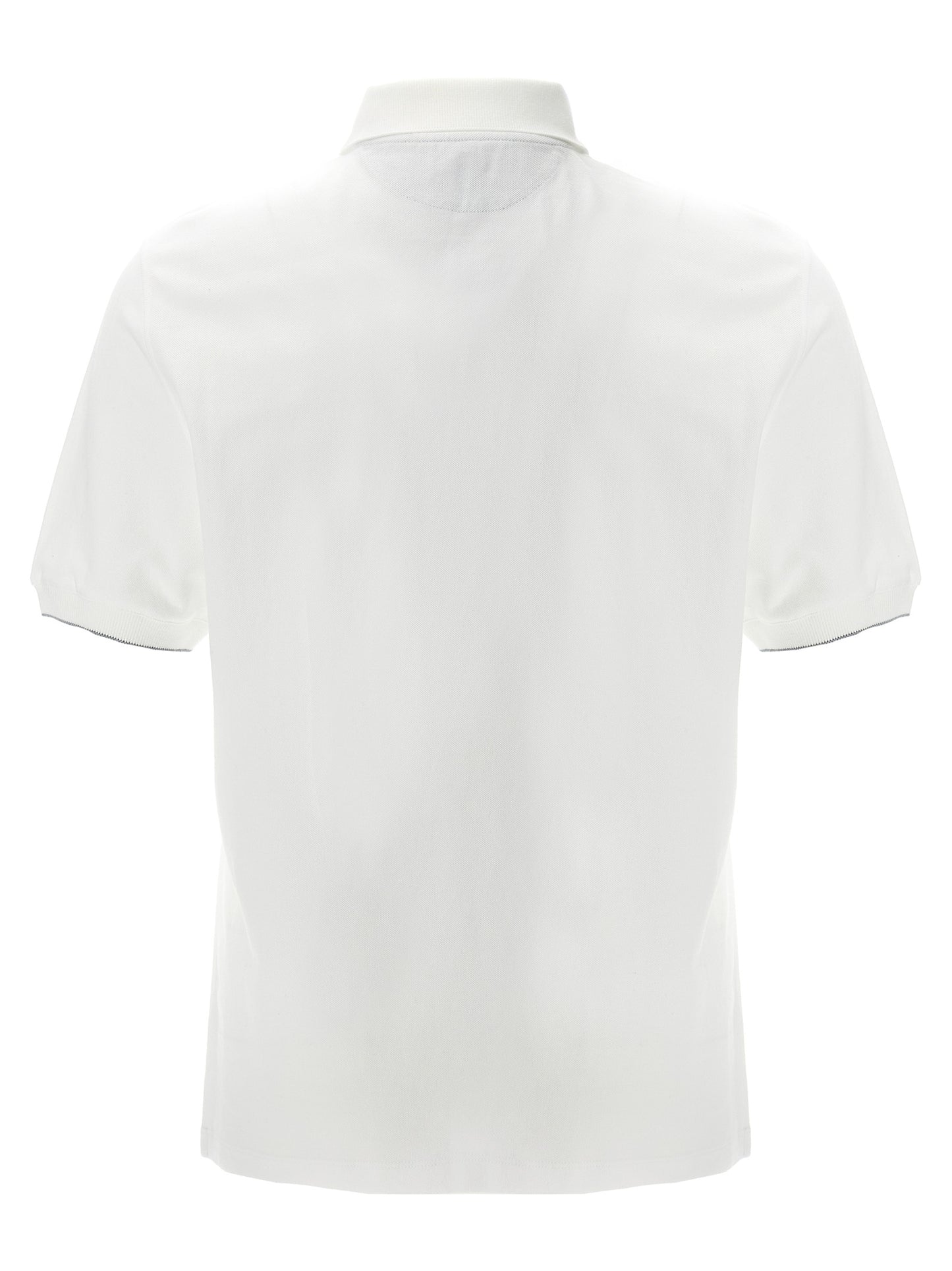 Brunello Cucinelli White Cotton Polo Shirt