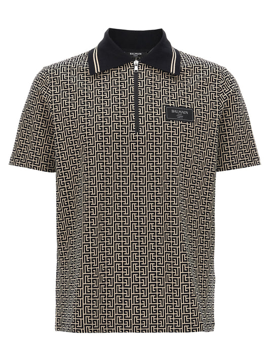 Balmain Bicolor Cotton Polo Shirt