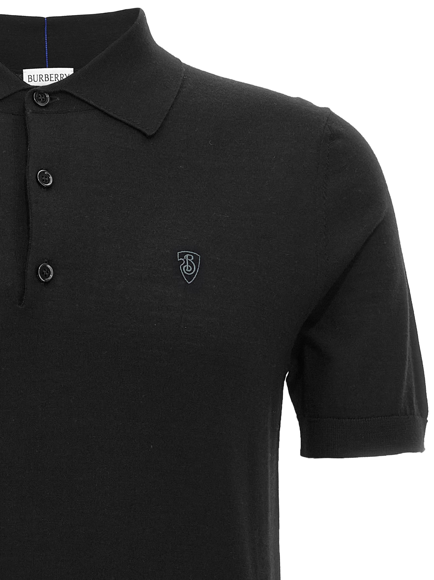 Burberry Black Wool Polo Shirt