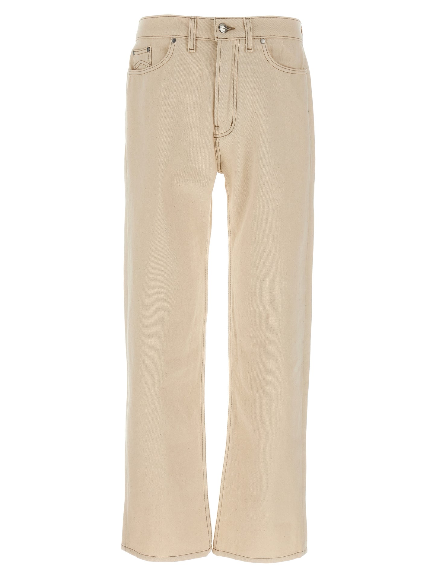 Rhude Beige Cotton Straight-Leg Jeans