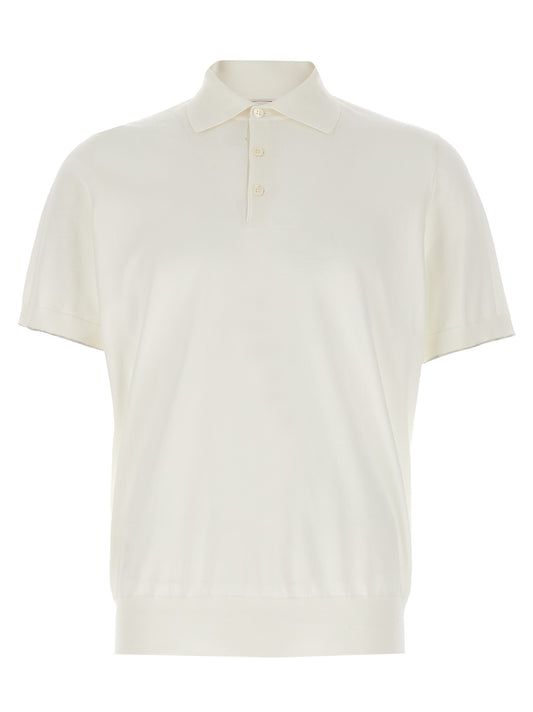 Brunello Cucinelli White Cotton Polo Shirt