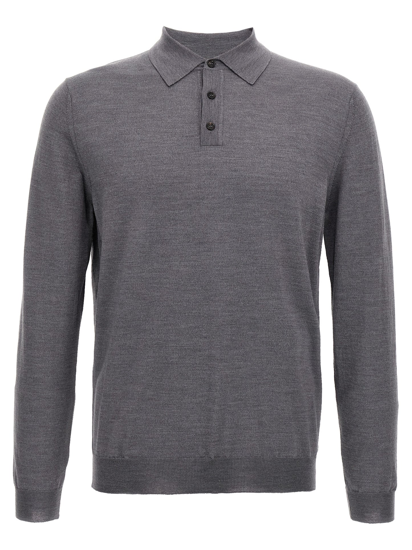 ZANONE Gray Virgin Wool Polo Shirt