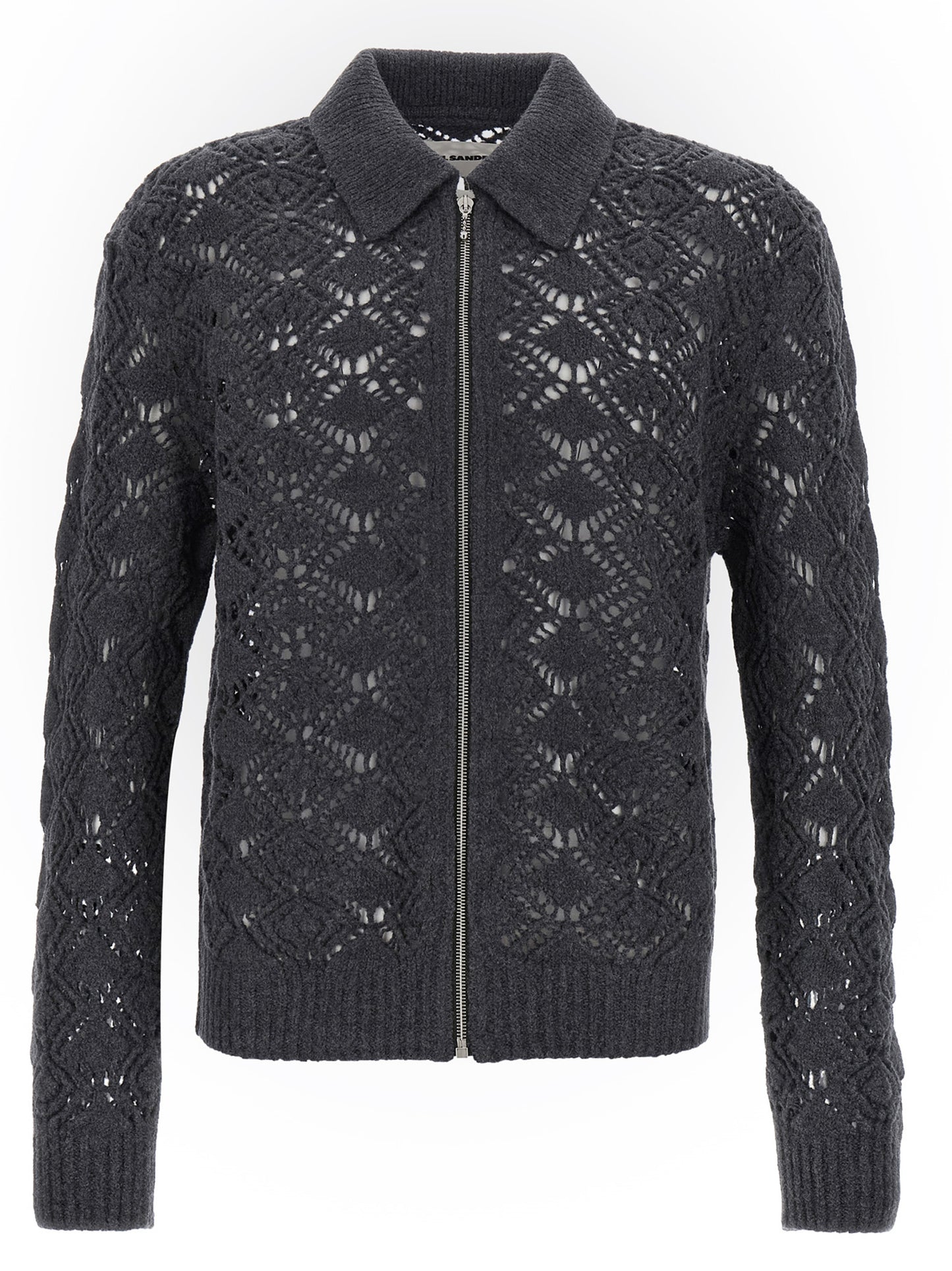 Jil Sander Gray Virgin Wool Cardigan