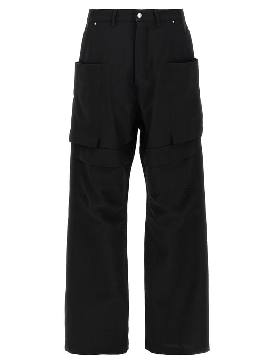 Rick Owens Black Virgin Wool Cargo Pants