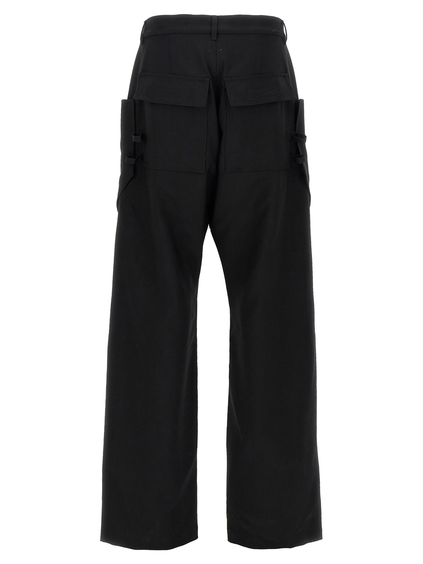 Rick Owens Black Virgin Wool Cargo Pants