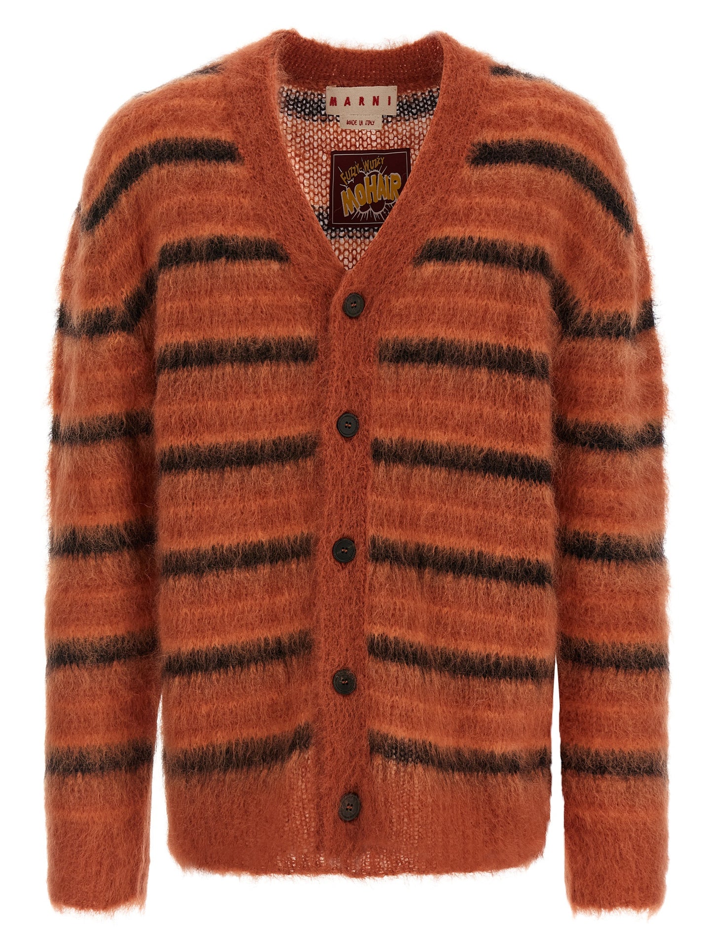 Marni Orange Fabric Cardigan