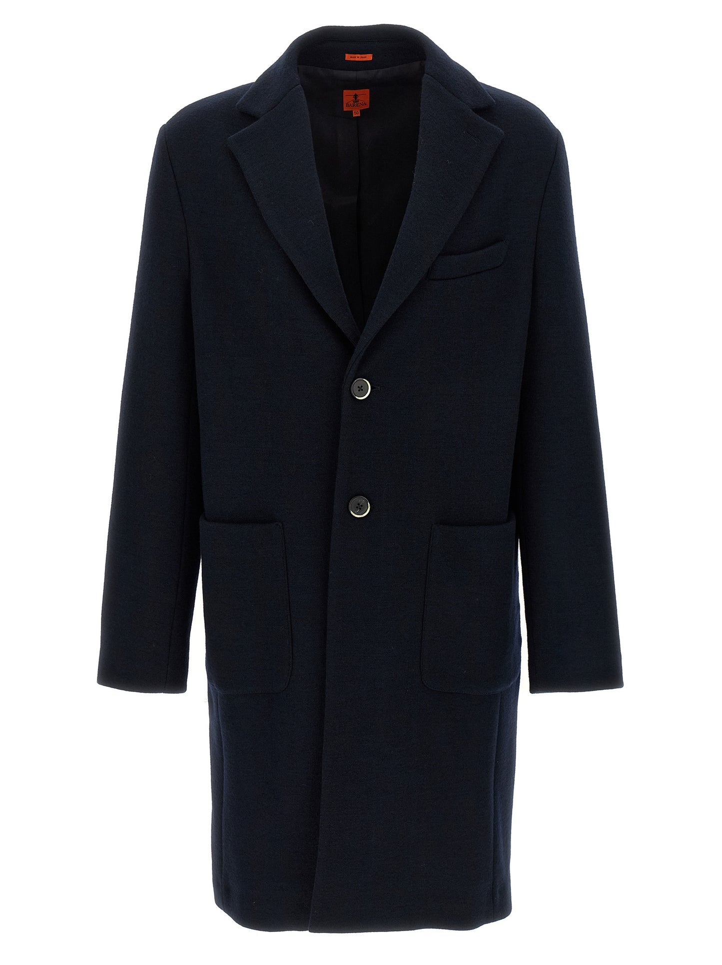 BARENA Black Virgin Wool Coat