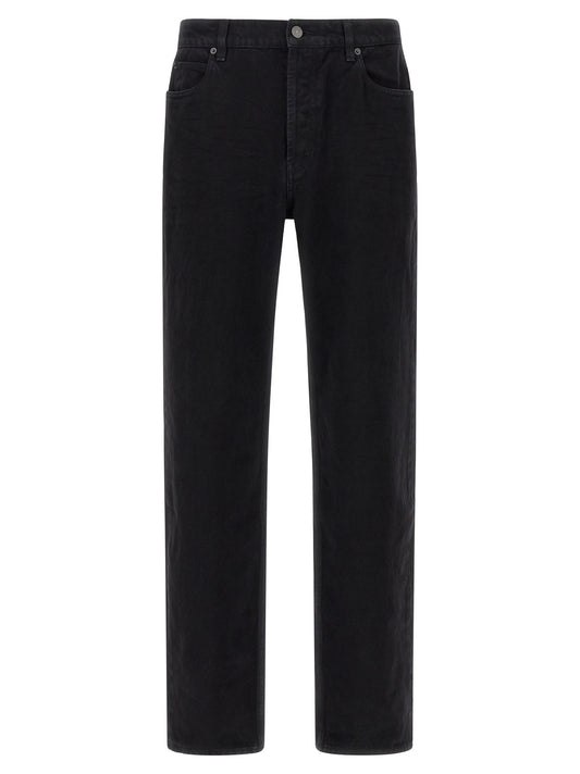 Saint Laurent Black Cotton Straight-Leg Jeans