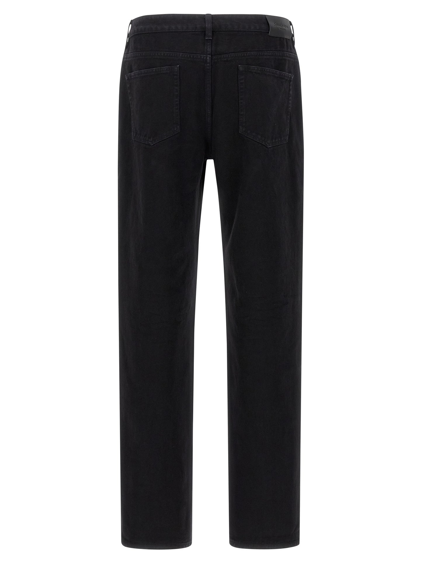 Saint Laurent Black Cotton Straight-Leg Jeans