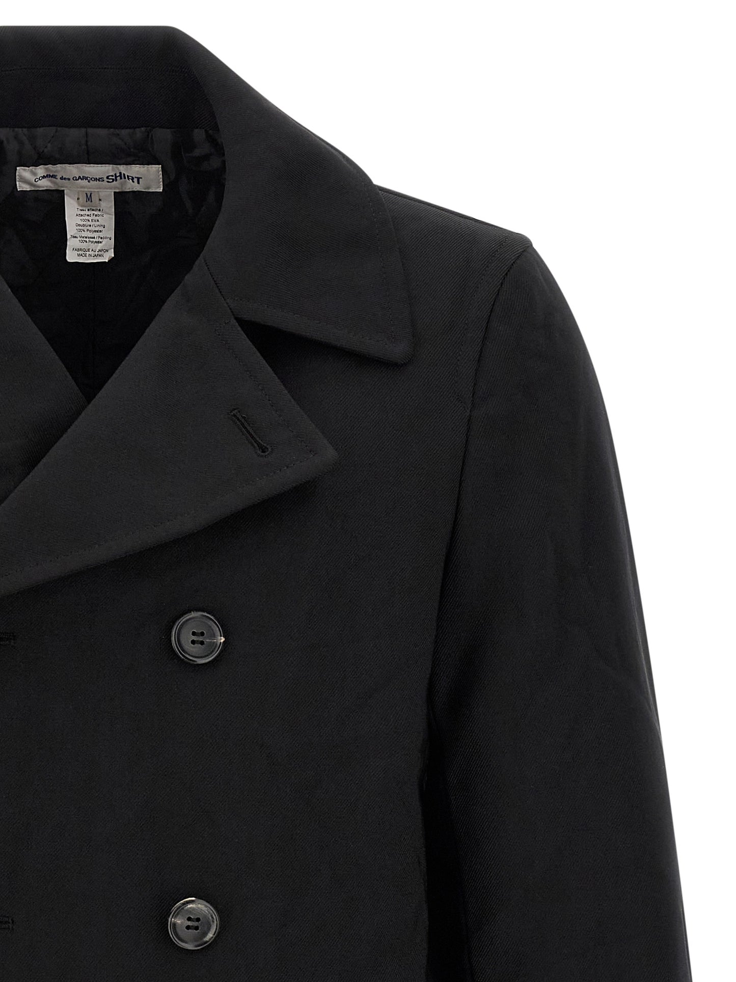 Comme Des Garçons Black Polyester Coat