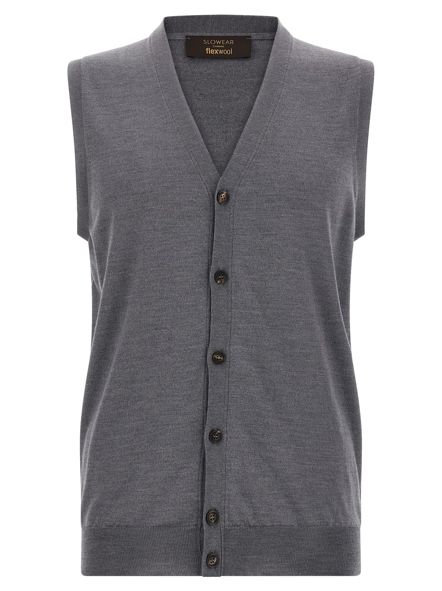 ZANONE Gray Virgin Wool Sleeveles Sweater