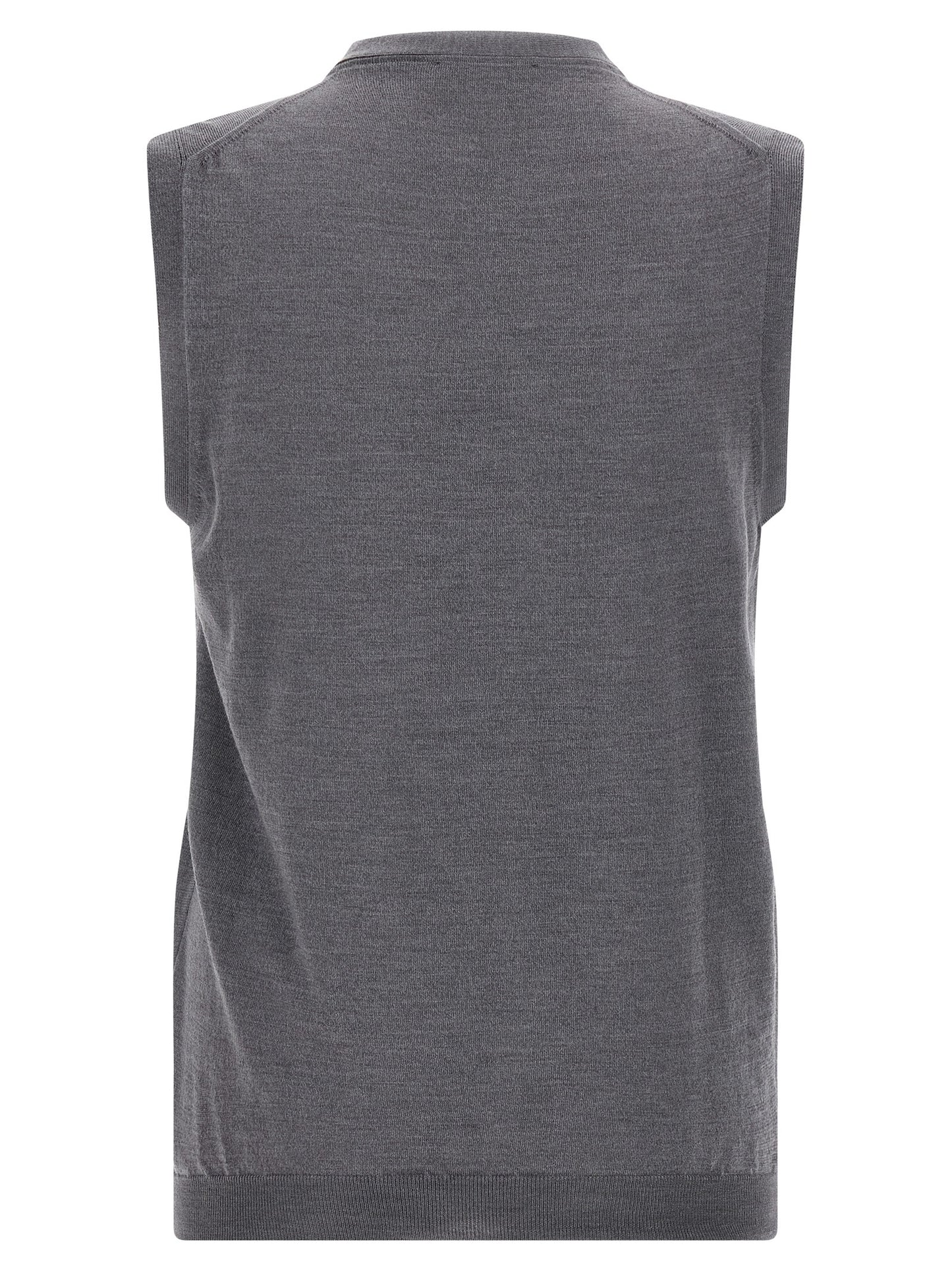 ZANONE Gray Virgin Wool Sleeveles Sweater