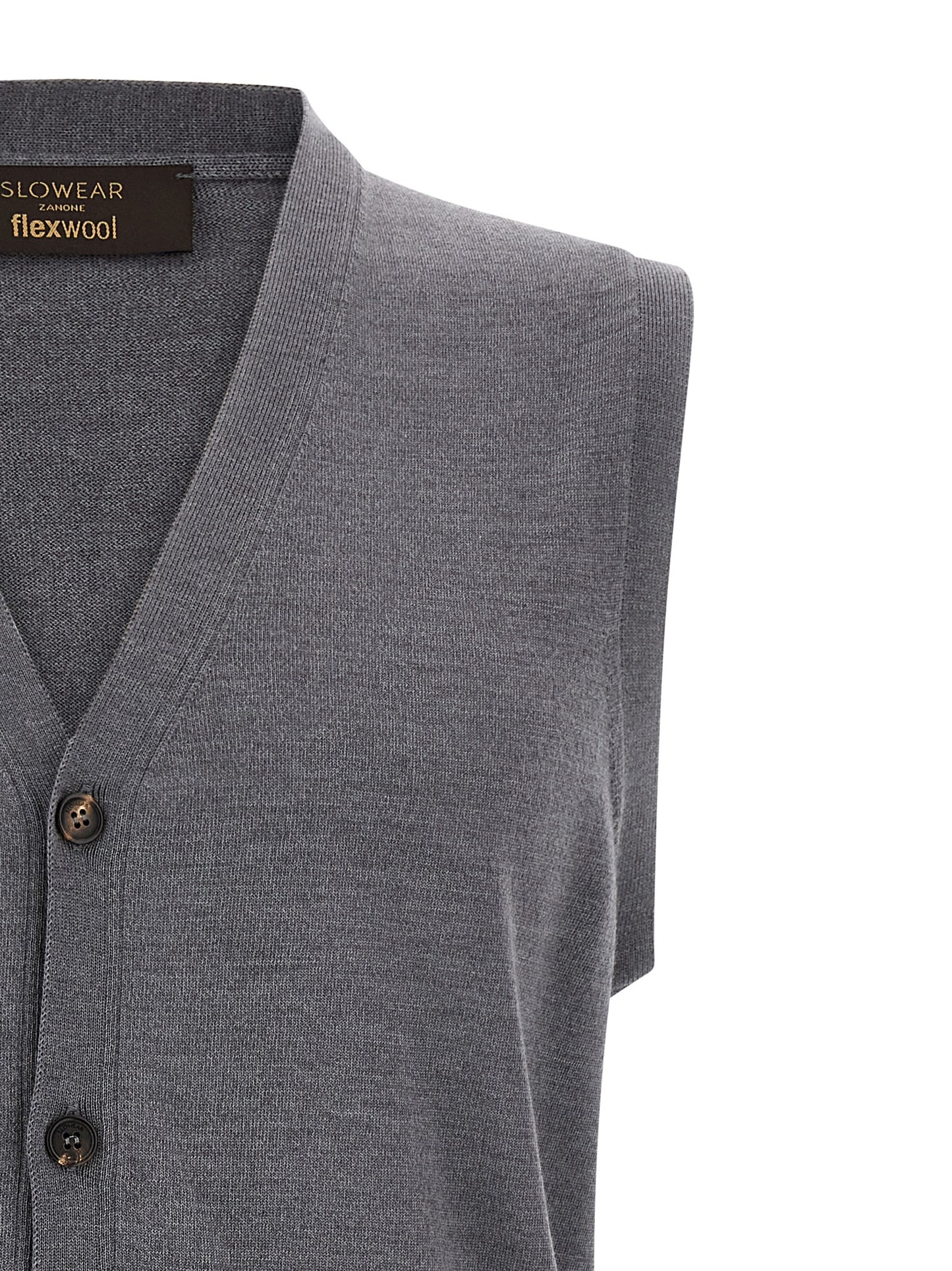 ZANONE Gray Virgin Wool Sleeveles Sweater