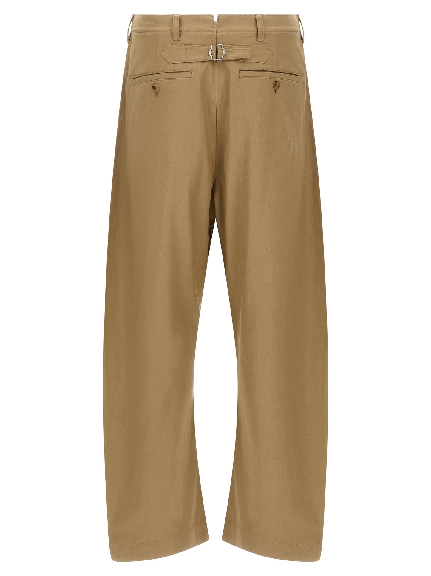Comme Des Garçons Beige Cotton Casual Pants