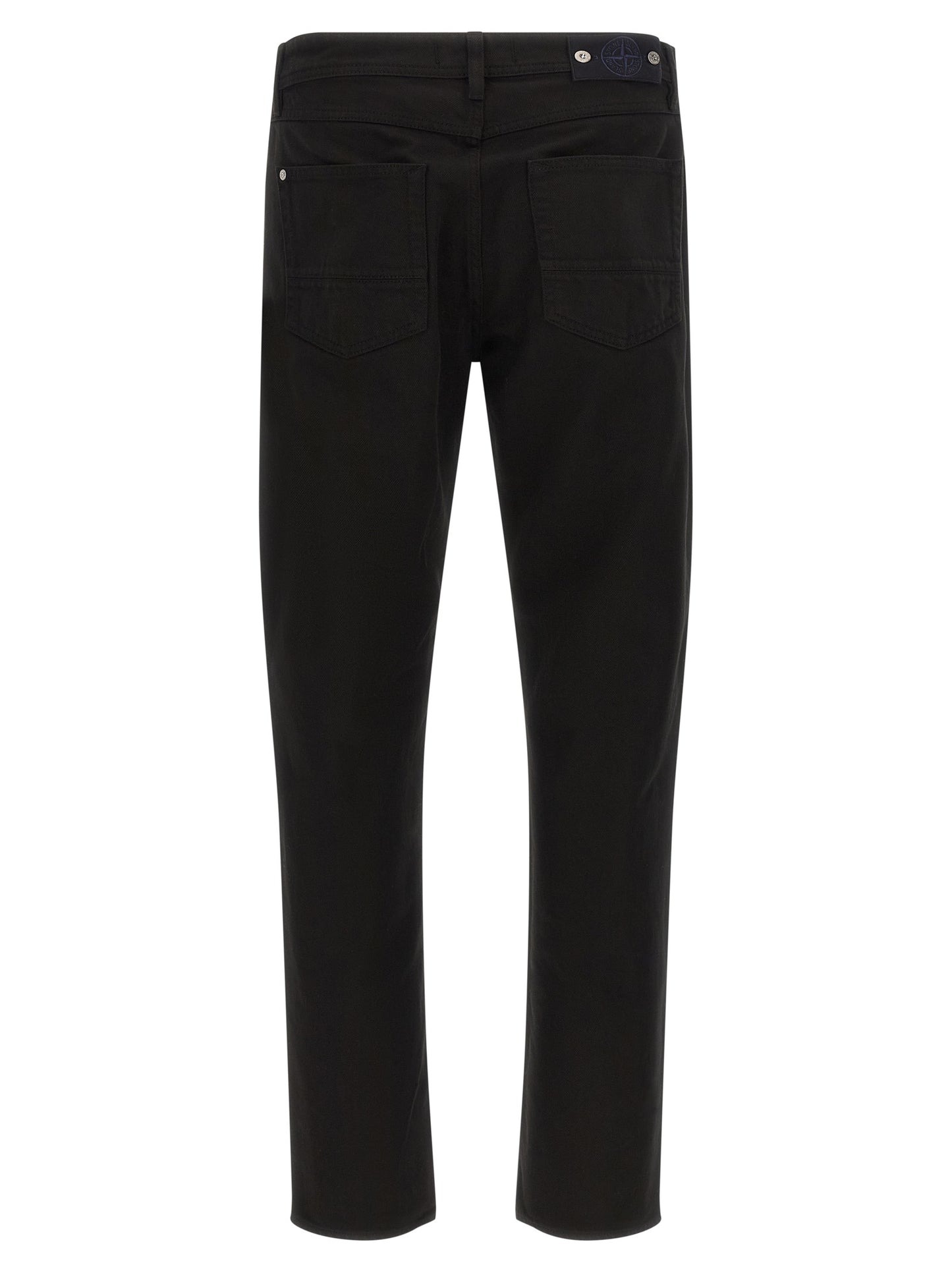 Stone Island Black Cotton Straight-Leg Jeans
