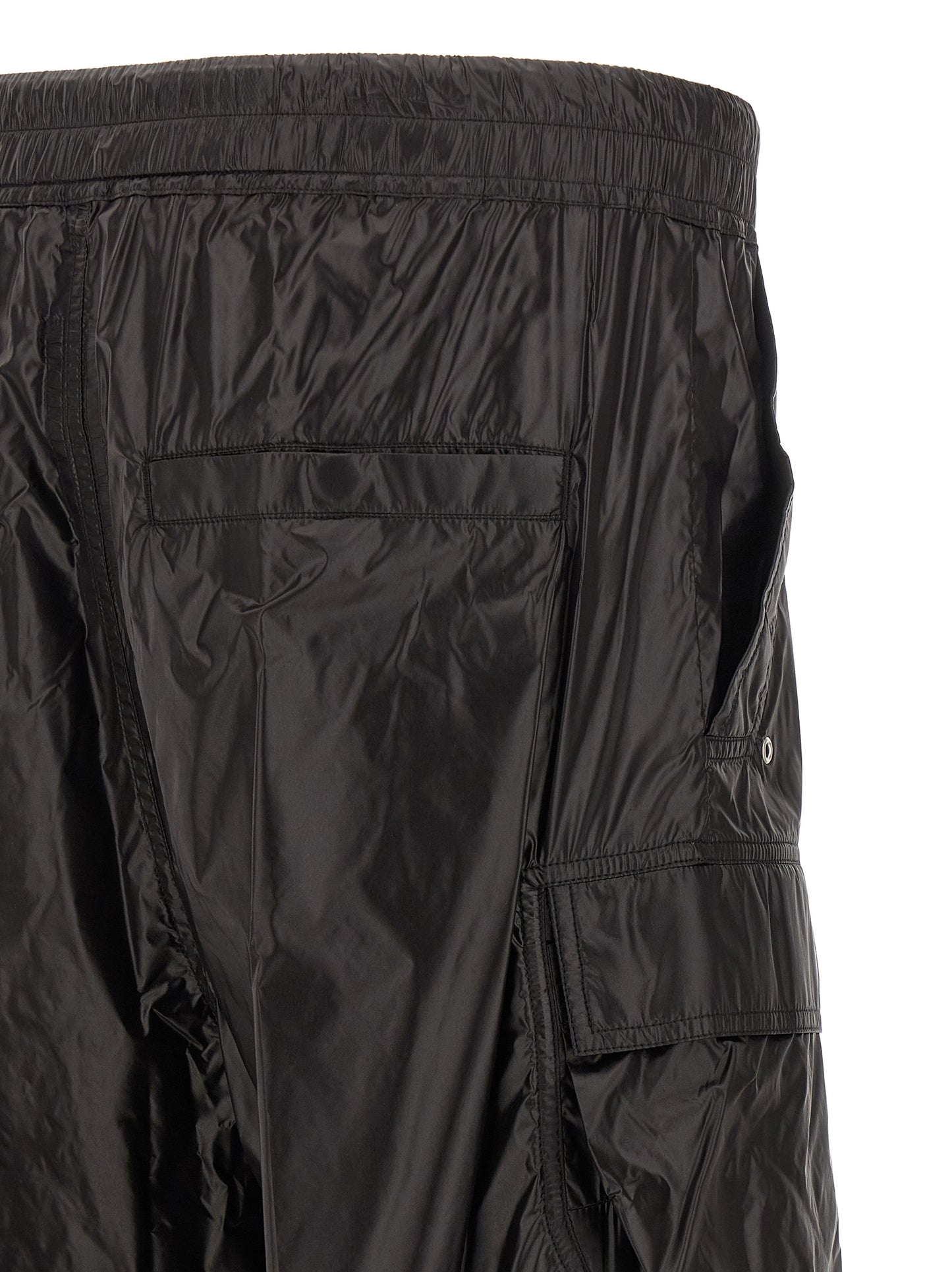 Rick Owens Black Nylon Cargo Pants