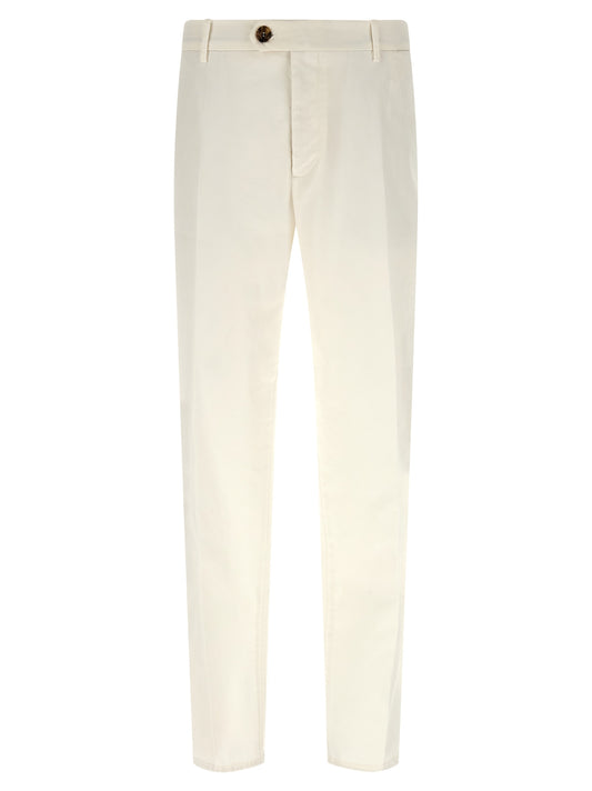 Brunello Cucinelli White Cotton Casual Pants