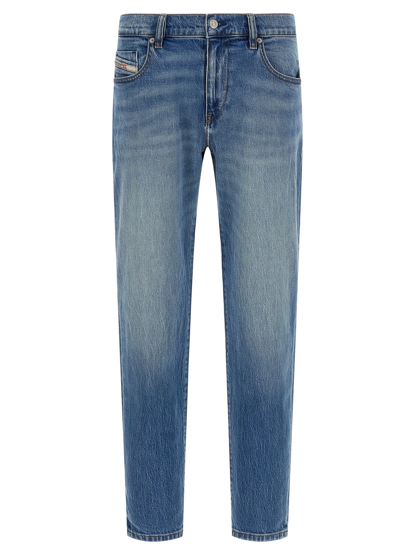 Diesel Blue Cotton Straight-Leg Jeans