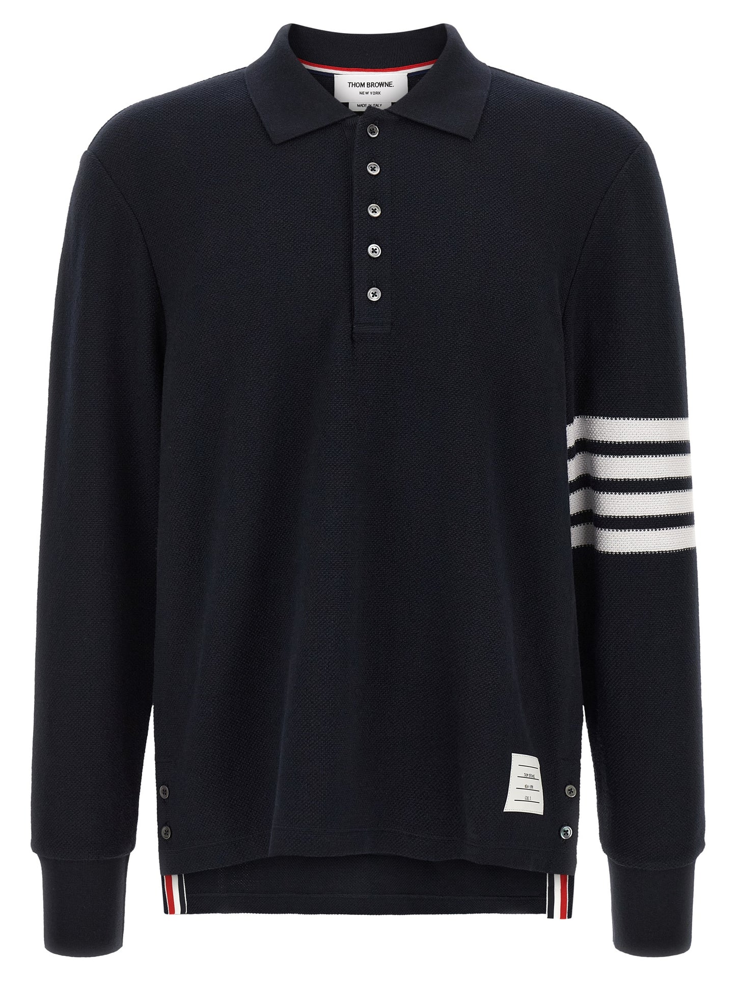 Thom Browne Blue Cotton Polo Shirt