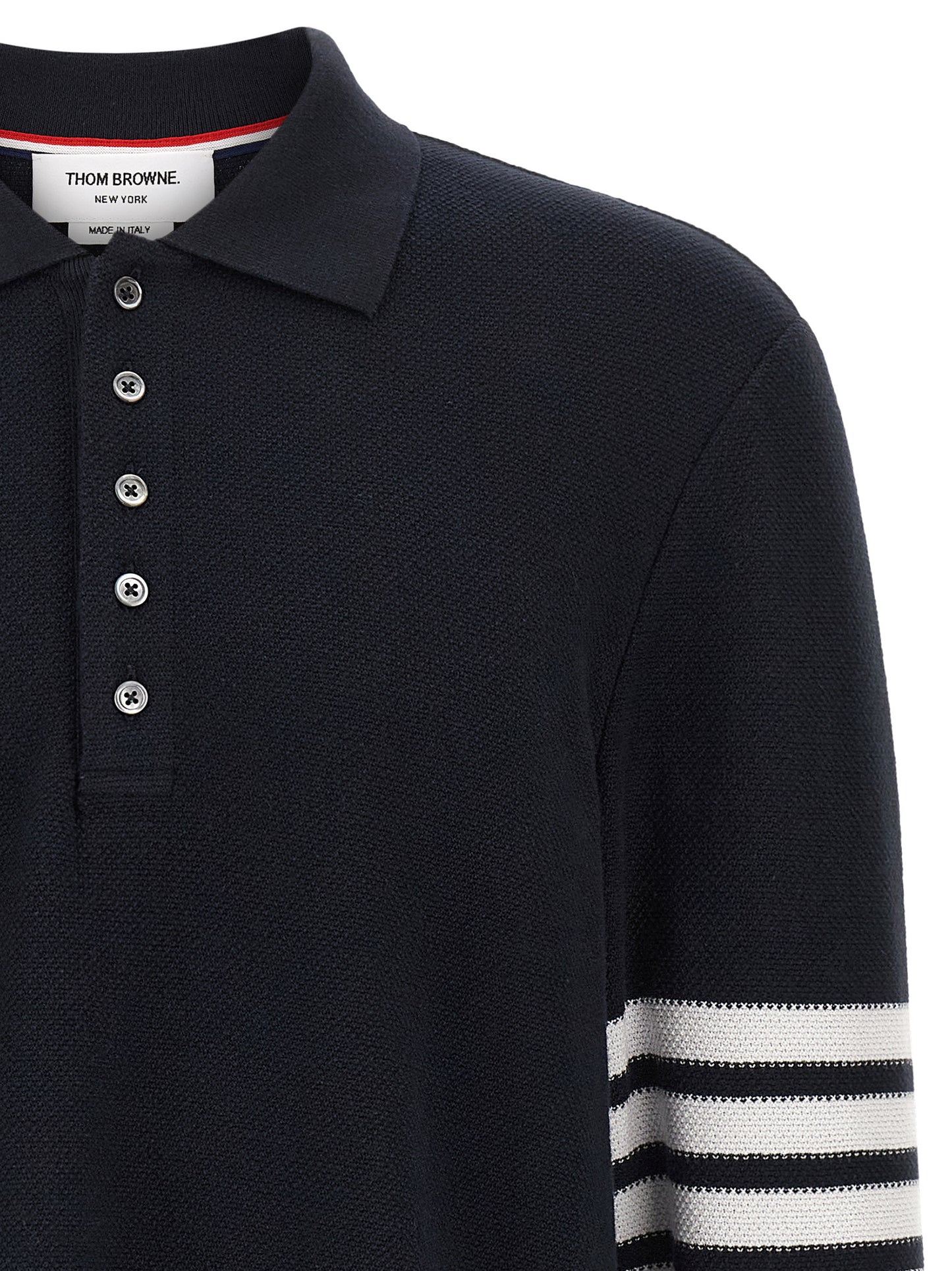 Thom Browne Blue Cotton Polo Shirt