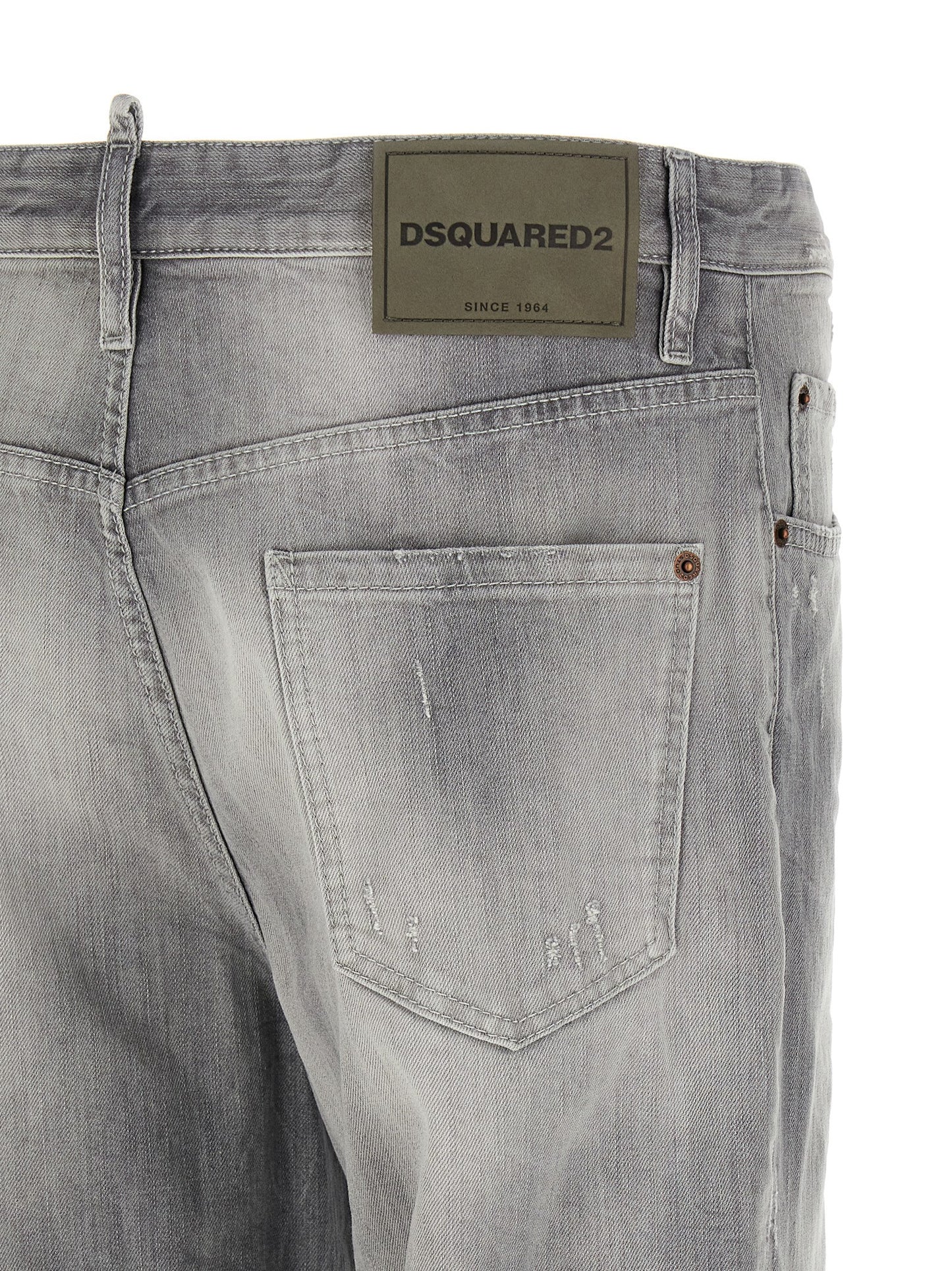 Dsquared² Gray Cotton Straight-Leg Jeans