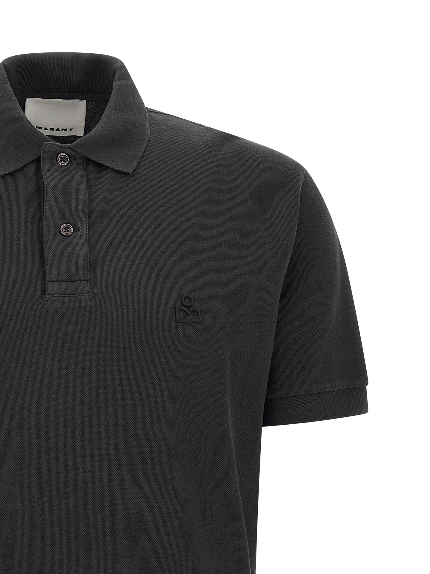 MARANT Black Cotton Polo Shirt