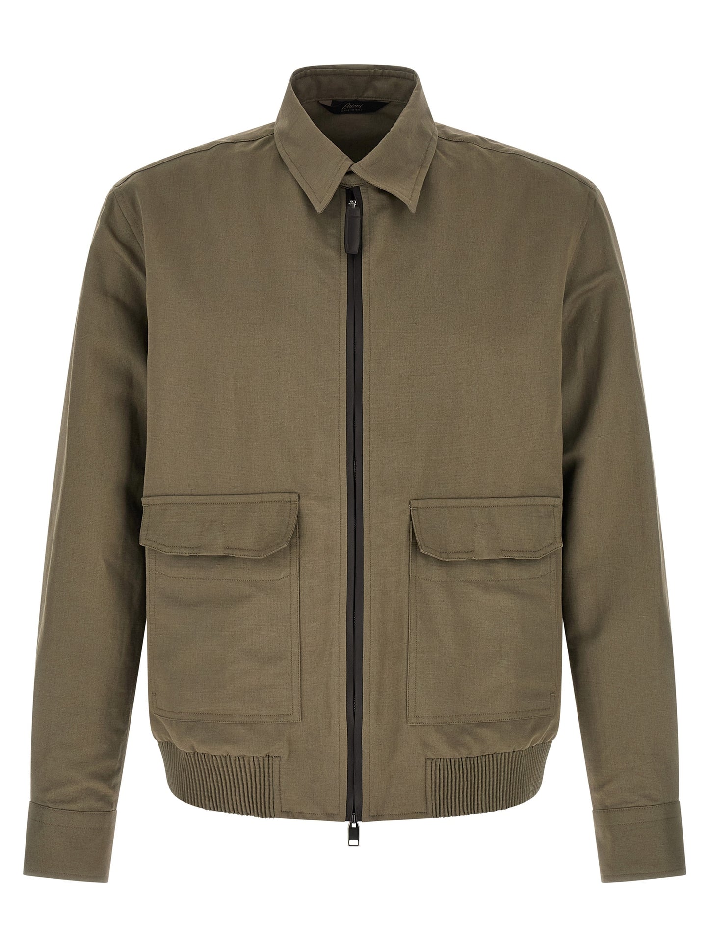 Brioni Bicolor Leinenjacke in voller Länge