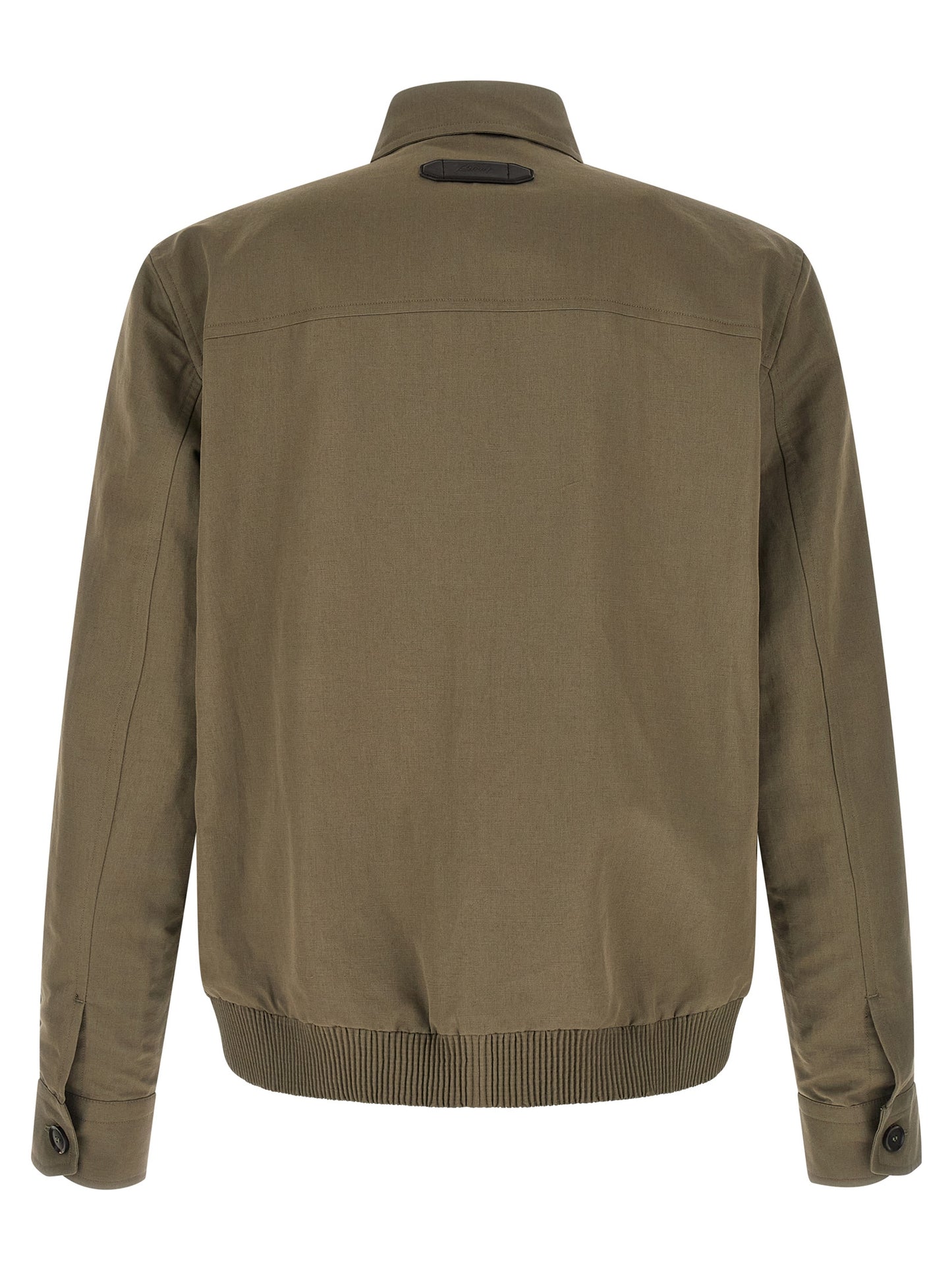 Brioni Bicolor Leinenjacke in voller Länge