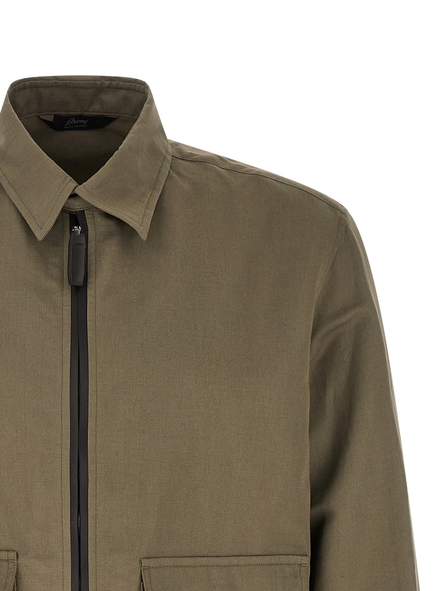 Brioni Bicolor Leinenjacke in voller Länge
