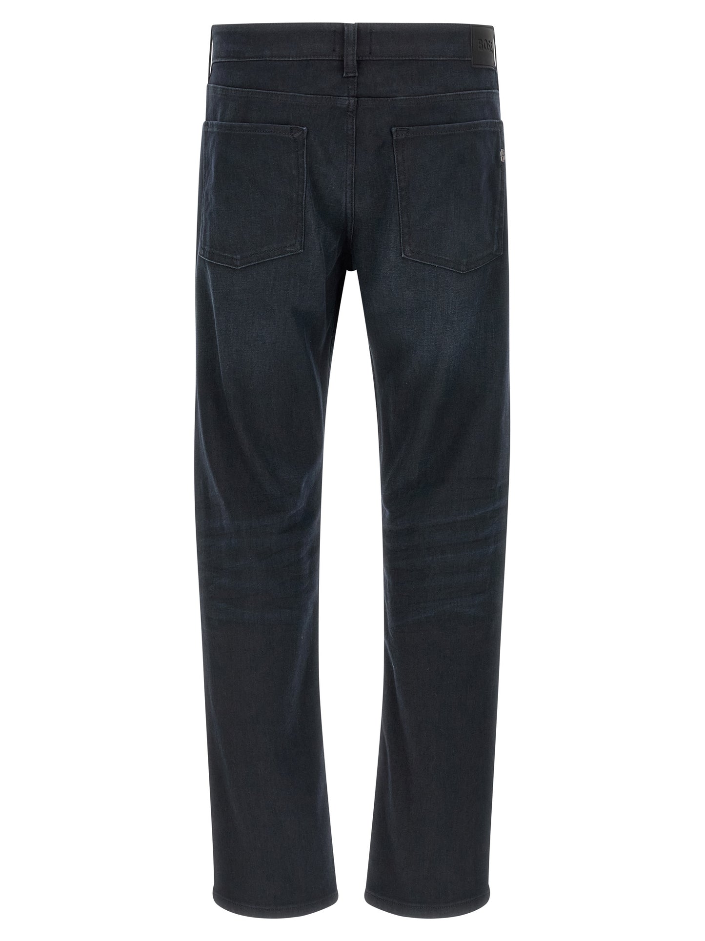 Hugo Boss Blue Cotton Straight-Leg Jeans