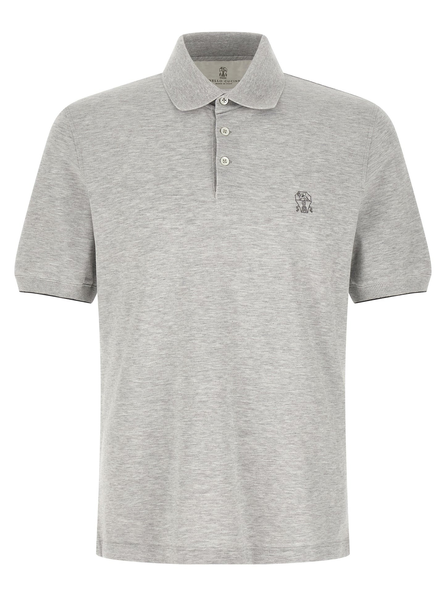 Brunello Cucinelli Gray Cotton Polo Shirt