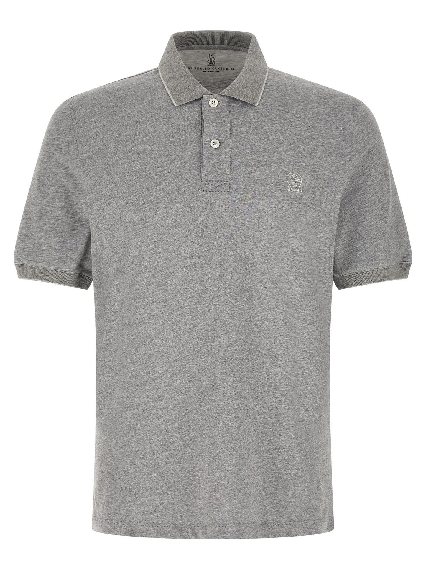 Brunello Cucinelli Gray Cotton Polo Shirt