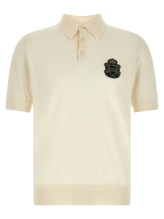 Dolce & Gabbana White Cotton Polo Shirt