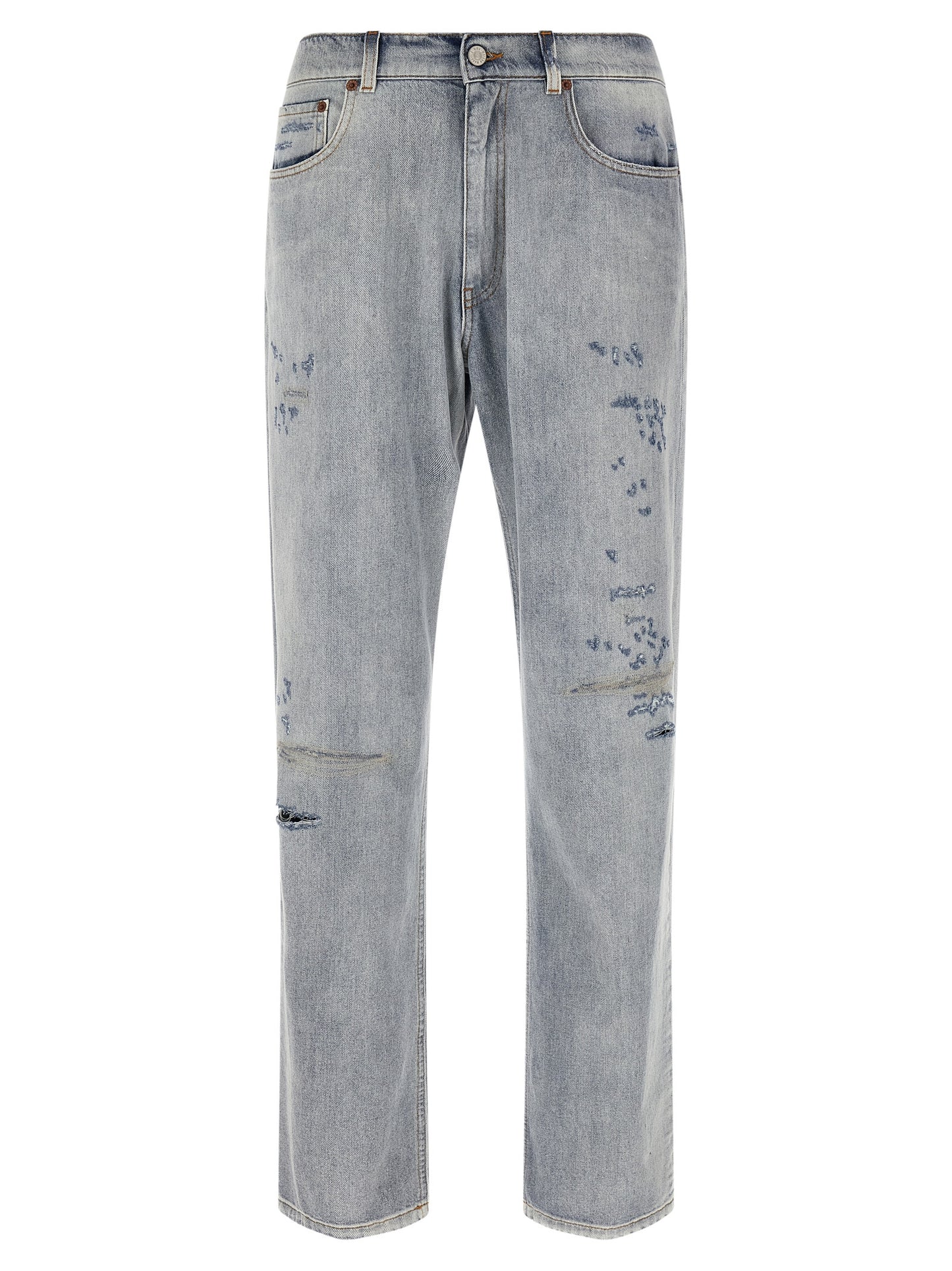 MM6 Maison Margiela Blue Cotton Relaxed Fit Jeans