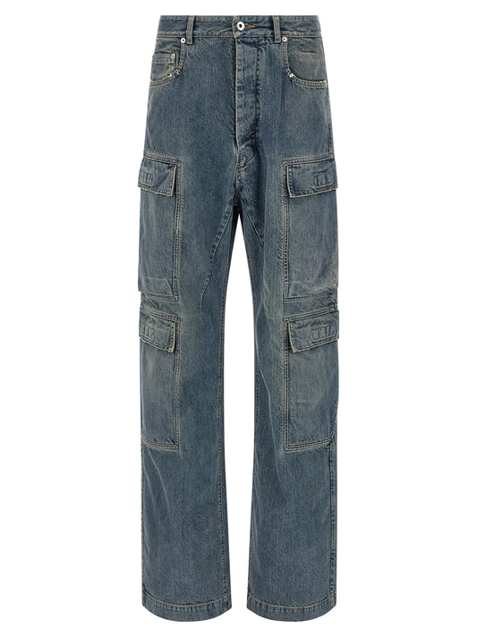 DRKSHDW Blue Cotton Cargo Pants