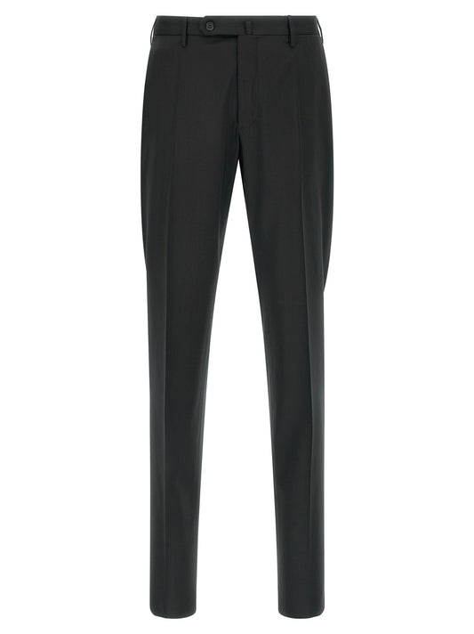 Incotex Black Virgin Wool Dress Pants